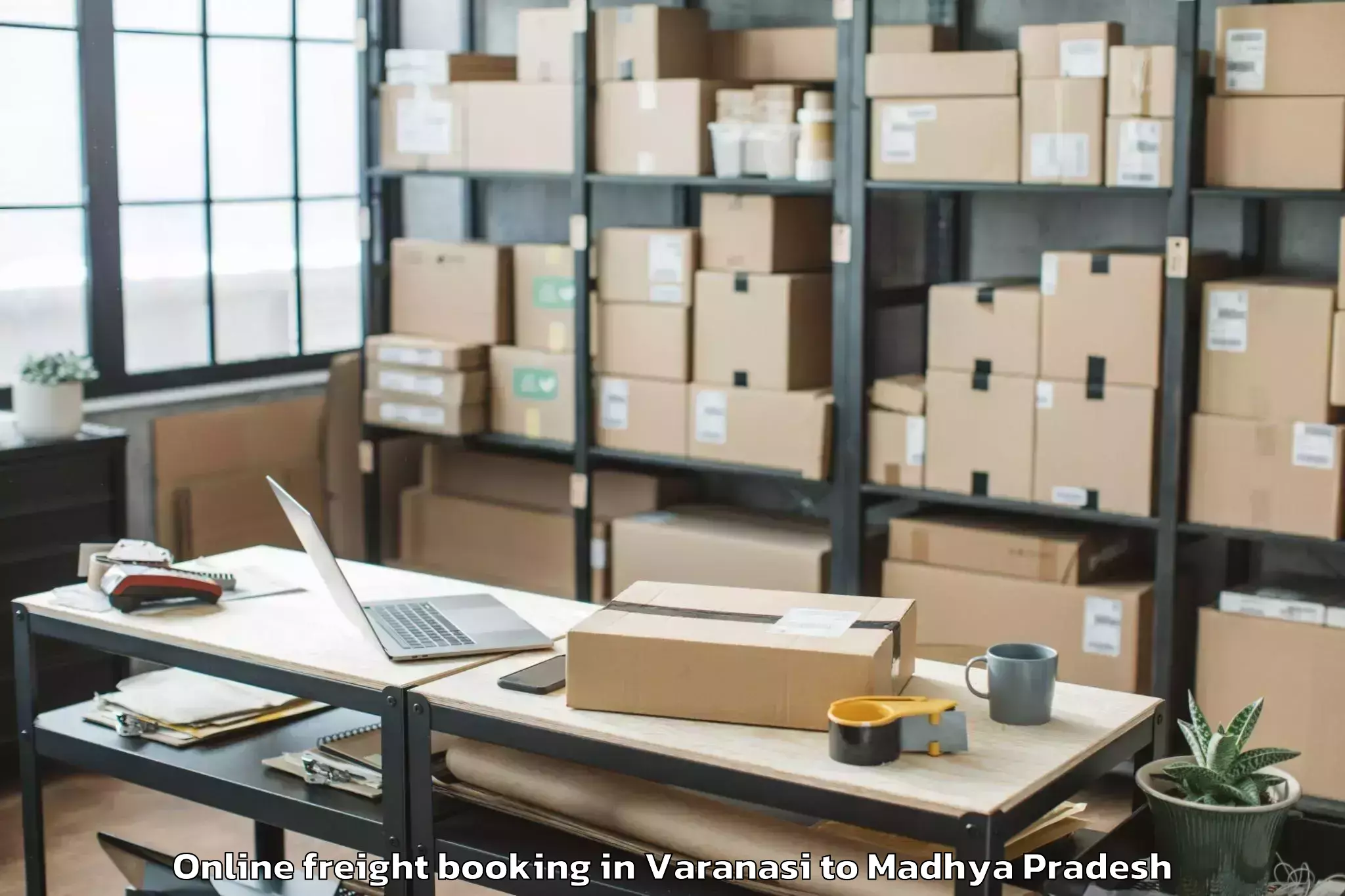 Trusted Varanasi to Dhana Online Freight Booking